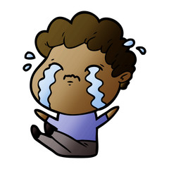 cartoon man crying