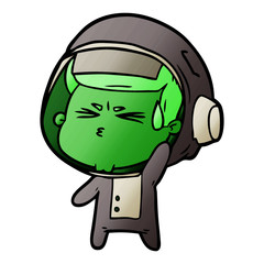 Obraz premium cartoon stressed astronaut