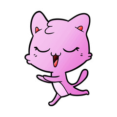 Fototapeta premium happy cartoon cat
