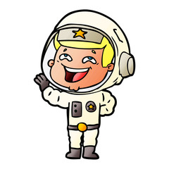 cartoon laughing astronaut
