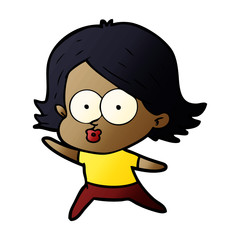 cartoon girl pouting