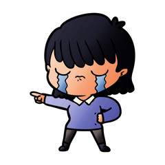 cartoon woman crying