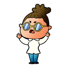 Fototapeta premium cartoon annoyed woman