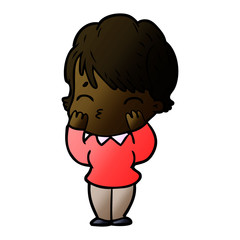 cartoon woman thinking