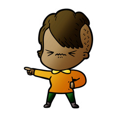 cartoon annoyed hipster girl