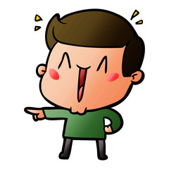 cartoon excited man