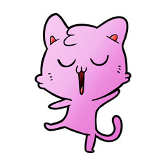 Obraz premium cartoon cat singing