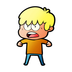 worried cartoon boy