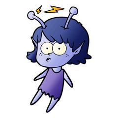 cartoon alien girl
