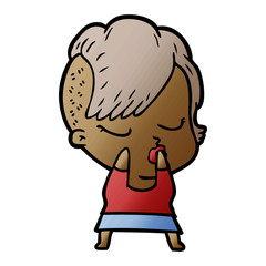 Obraz premium cartoon pretty hipster girl