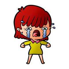 cartoon girl crying