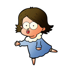 cartoon girl pouting