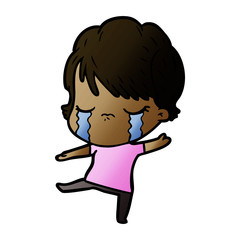 cartoon woman crying
