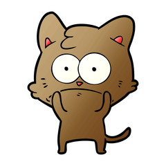 cartoon nervous cat
