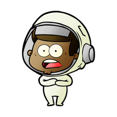 cartoon surprised astronaut