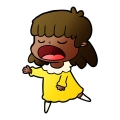 cartoon woman talking loudly