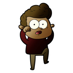 cartoon staring man