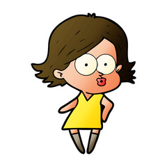 cartoon girl pouting