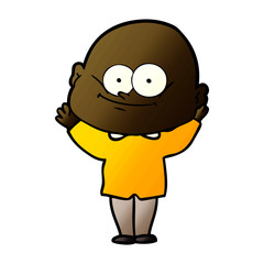 cartoon bald man staring