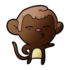 cartoon suspicious monkey