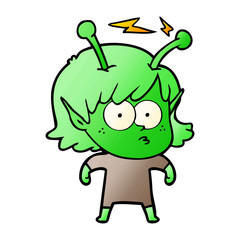 cartoon alien girl