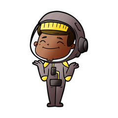 Obraz premium happy cartoon astronaut