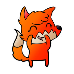 happy cartoon fox