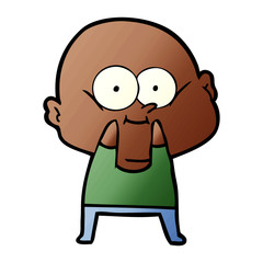cartoon bald man staring