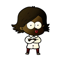 cartoon girl pouting