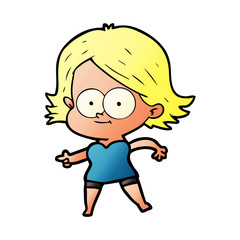 happy cartoon girl