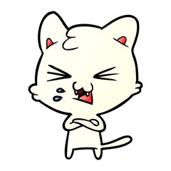 cartoon cat hissing