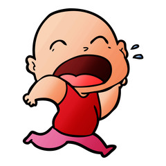cartoon shouting bald man