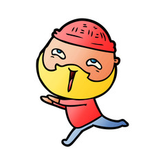cartoon happy bearded man