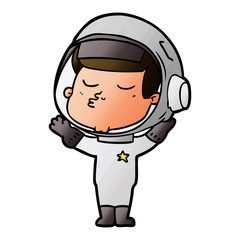 Obraz premium cartoon confident astronaut