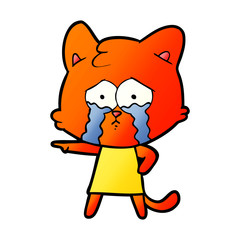 cartoon crying cat