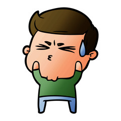 cartoon frustrated man