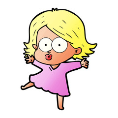 cartoon girl pouting