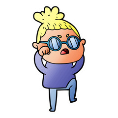 Fototapeta premium cartoon annoyed woman