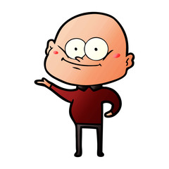 cartoon bald man staring
