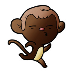 cartoon suspicious monkey