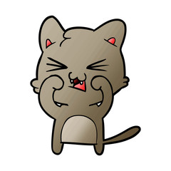 cartoon cat hissing