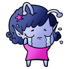 cartoon crying alien girl