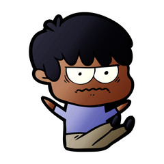 Obraz premium annoyed cartoon boy