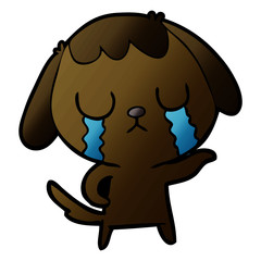 cute cartoon dog crying