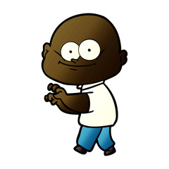 cartoon bald man staring