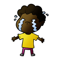 Fototapeta premium cartoon man crying