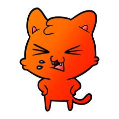cartoon cat hissing