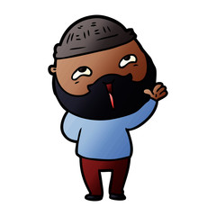 cartoon happy bearded man