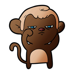Obraz premium cartoon annoyed monkey