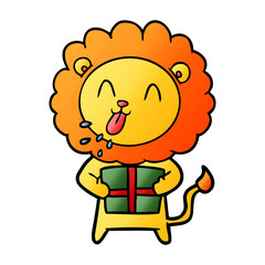 happy cartoon lion